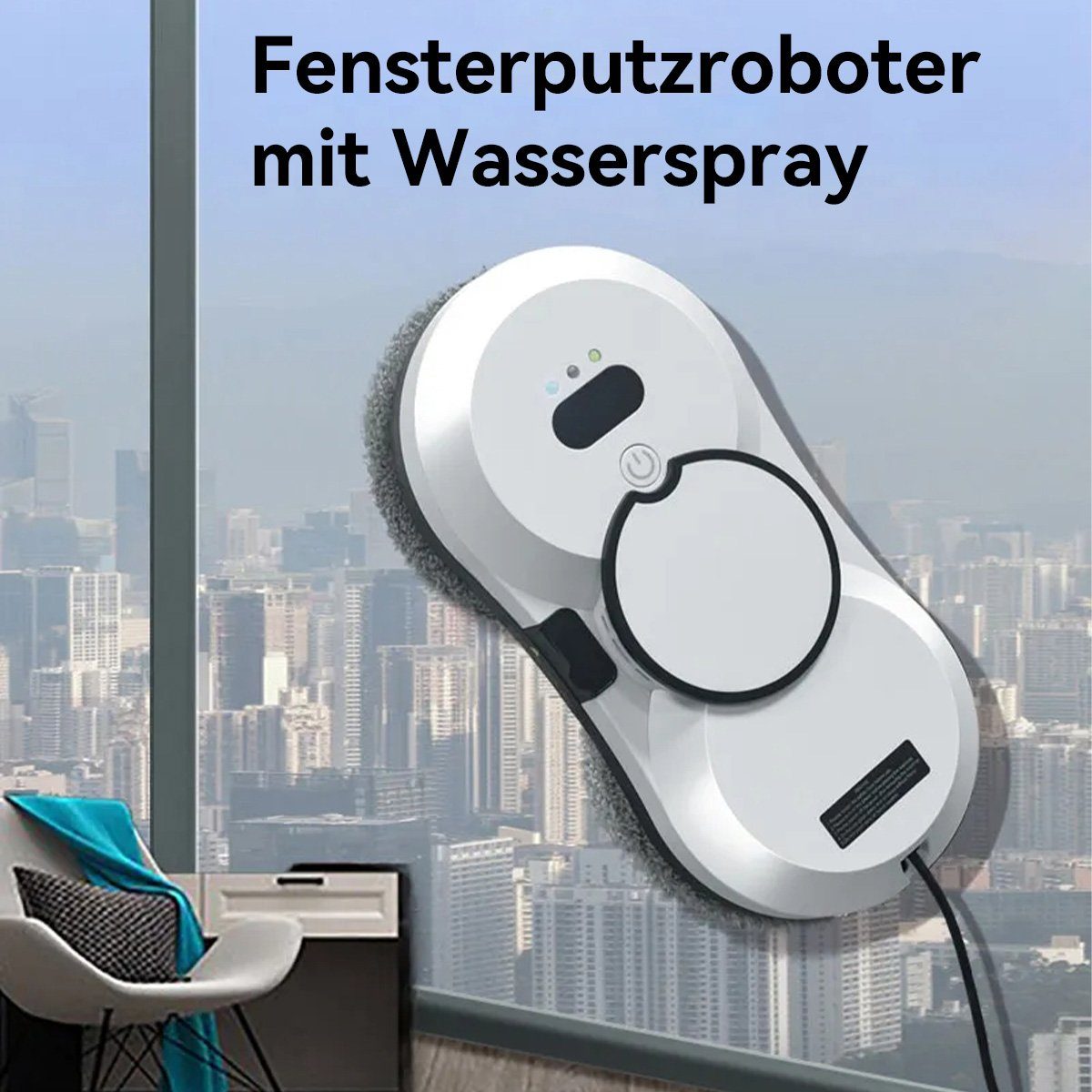 Hikeren Fensterputzroboter Fensterreiniger Roboter,Fenstersauger,5600Pa,Mit 30 ml Wassertank