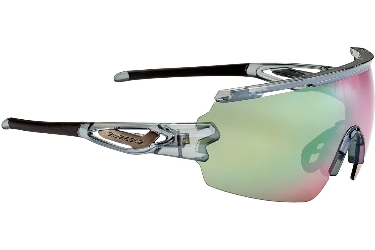 Swiss Eye Signal shiny laser crystal grey, black / green fluo Revo Len