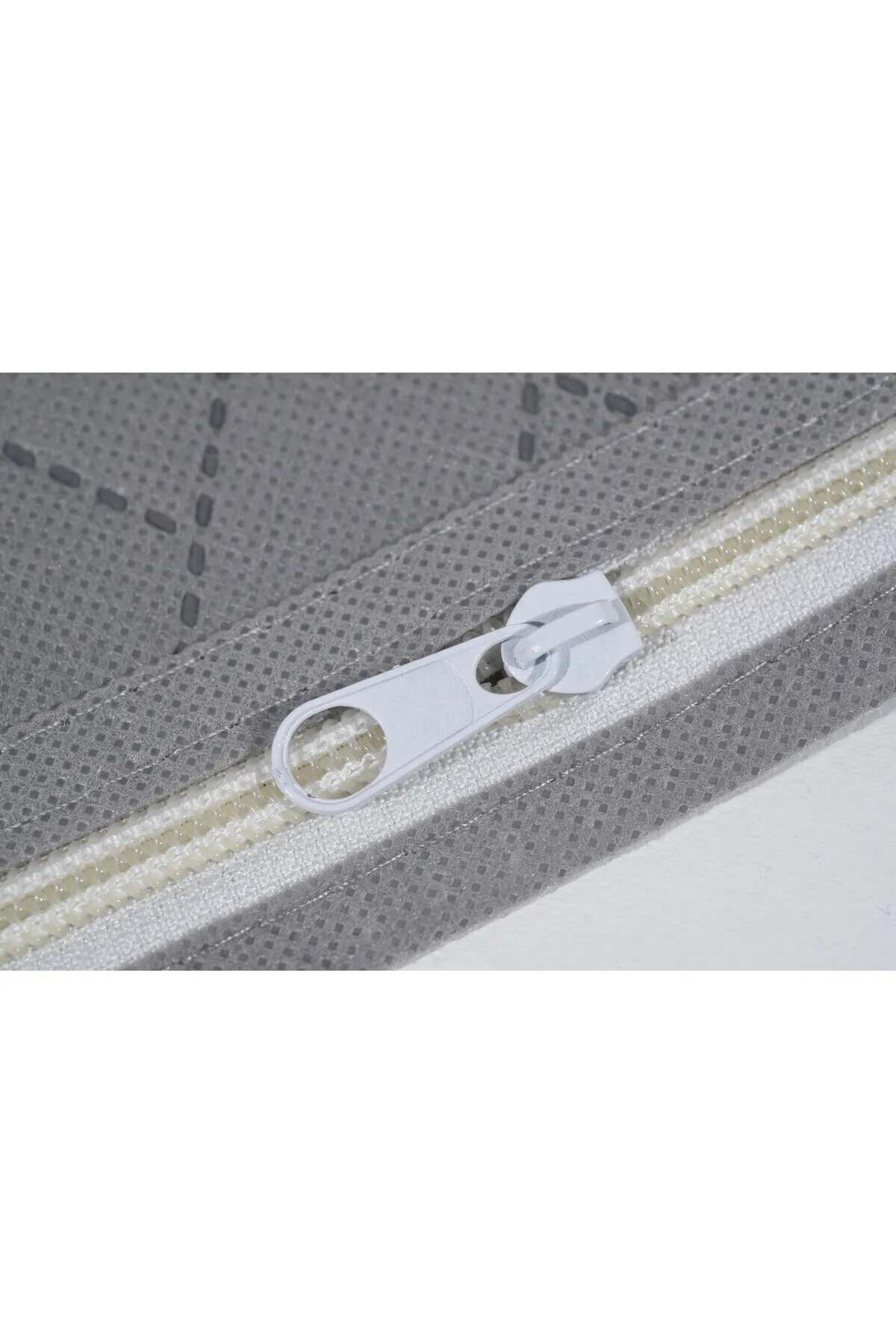 Seryat  3-teiliges Set mit grauer, gesteppter Organizer-Box mit Stahlrahmen und Fenster, Aufbewahrungstasche, Draht-Aufbewahrungstasche, 40 x 50 x 30 cm, Pullover-Aufbewahrungstasche