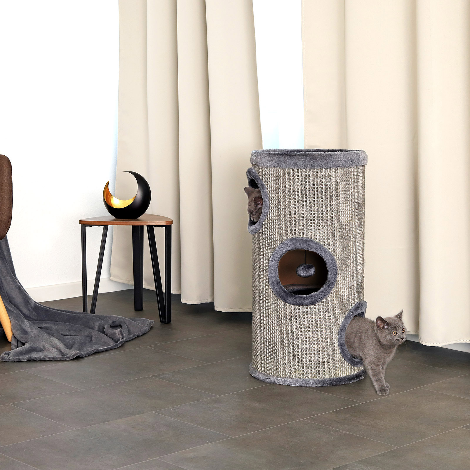 Lionto Kratztonnen Lionto 70cm Kratztonne mit Sisal grau