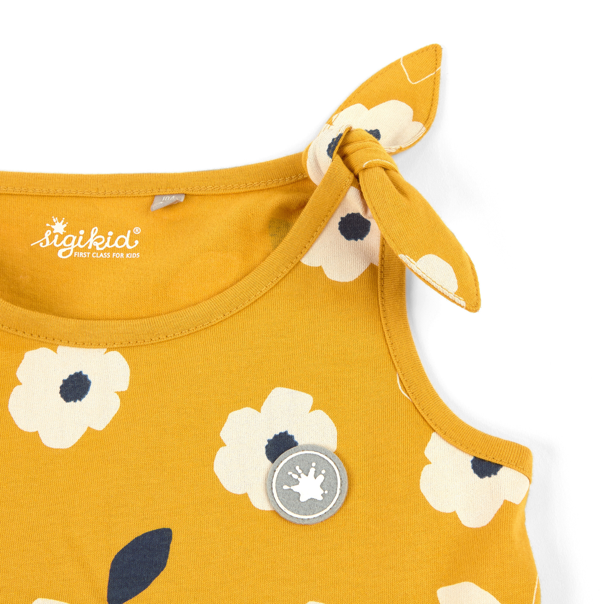 Gelbes Sommertop mit Blümchen Print