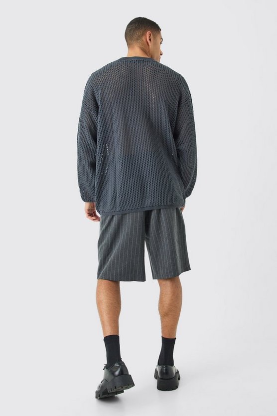 Oversize Pullover mit Palmen-Print