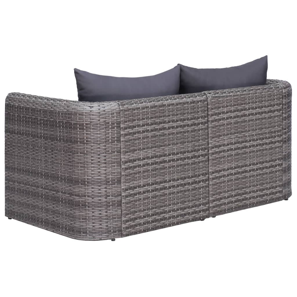 vidaXL Loungesofa Garten-Ecksofas 2 Stk. Grau Poly Rattan, 2 Teile