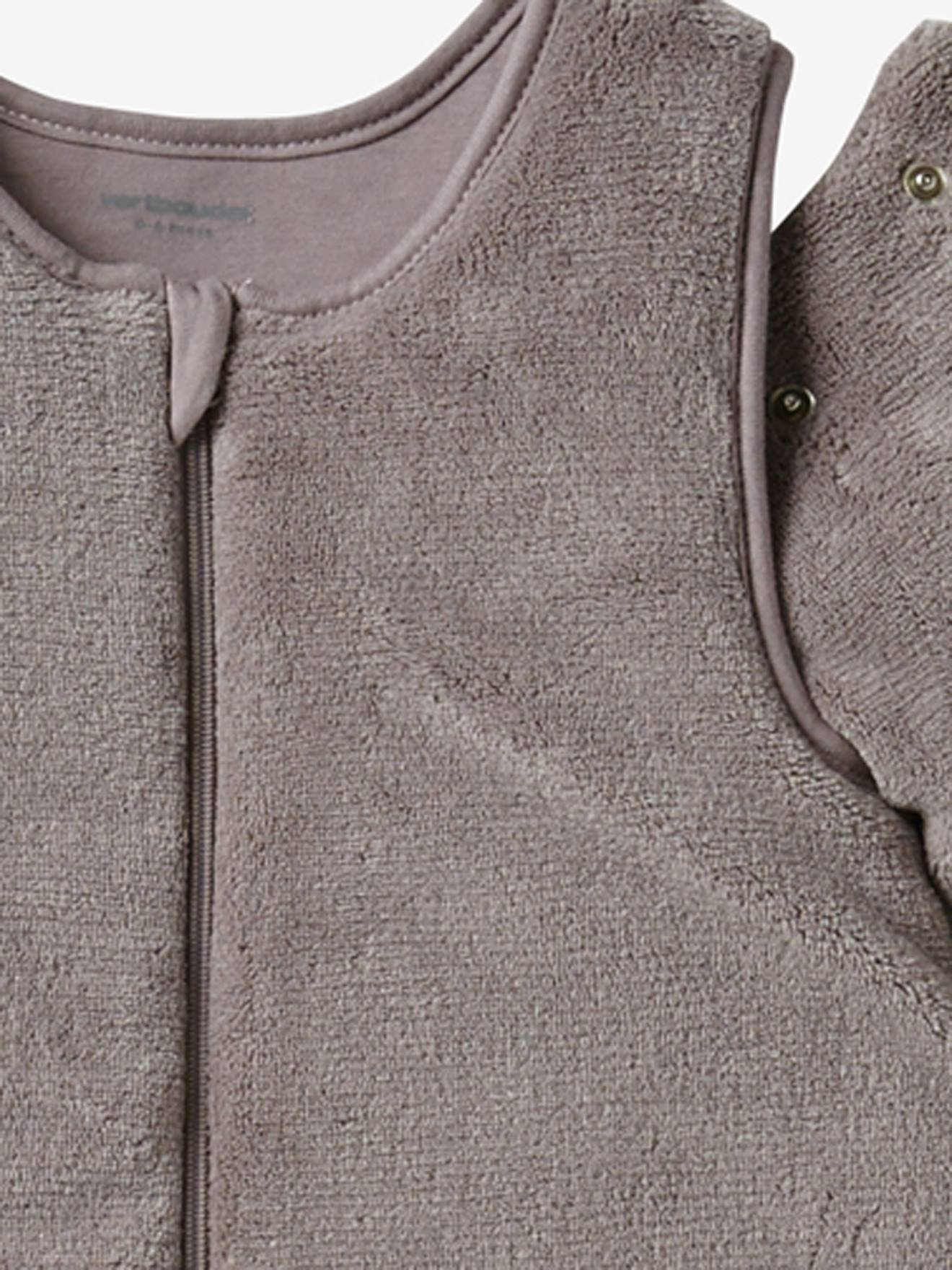 Vertbaudet 2-in-1 Baby Schlafsack und Overall aus Mikrofaser Oeko-Tex - taupe