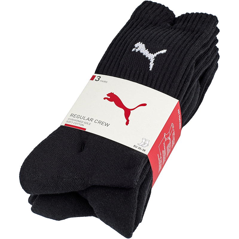 Puma Sportsokk 3-pk str 35/38-43/46 Puma Crew