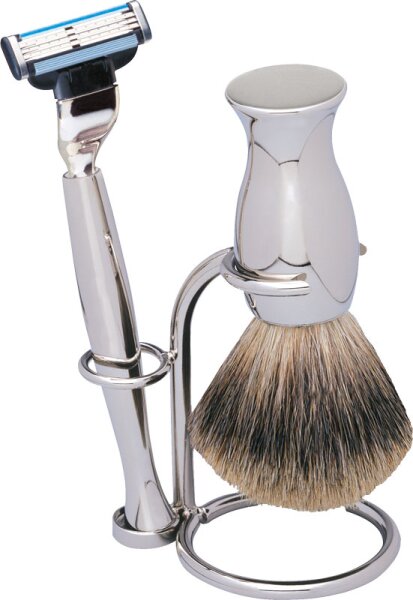 Erbe Solingen 3-teilig verchromt - Gillette Mach 3 Rasierset
