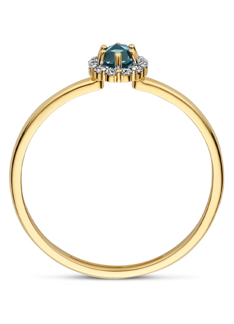 Blush Ring of 14 carat yellow gold with topaz 1258YLB