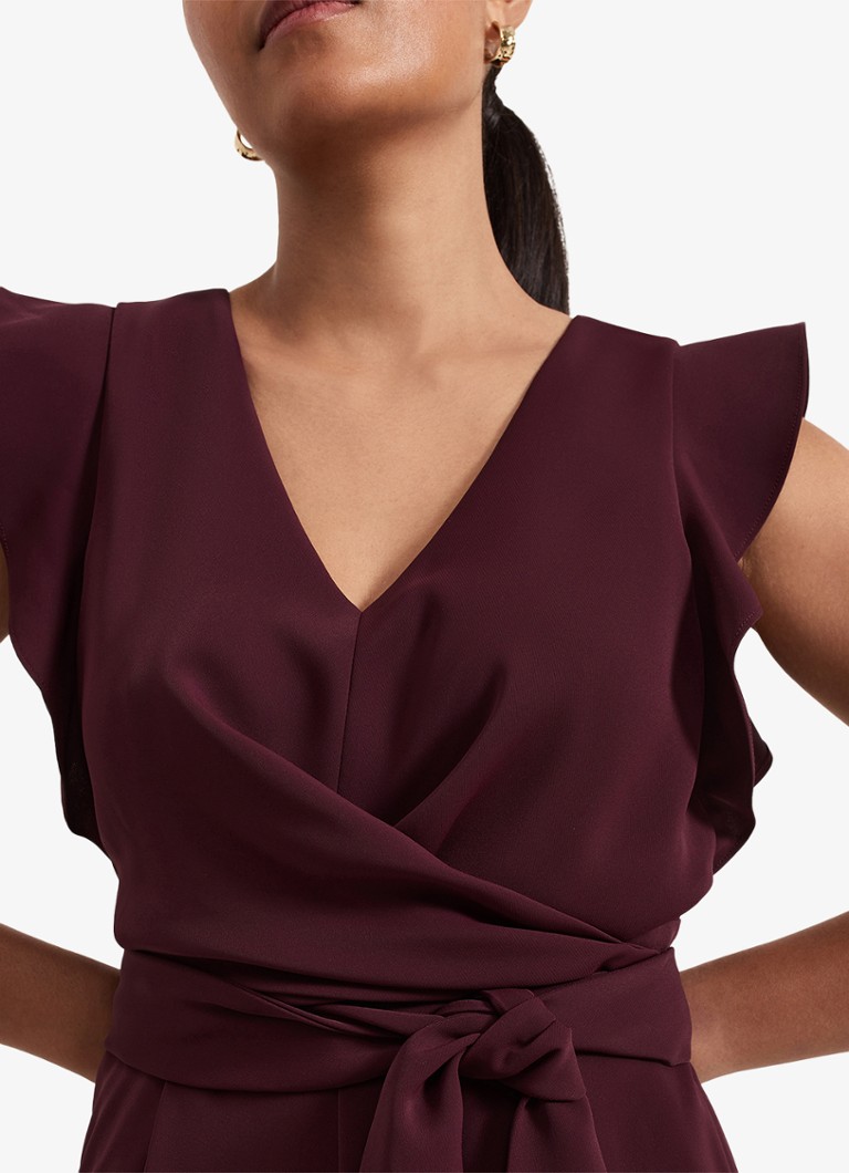 Phase Eight Petite Ayla wide fit jumpsuit with tie belt