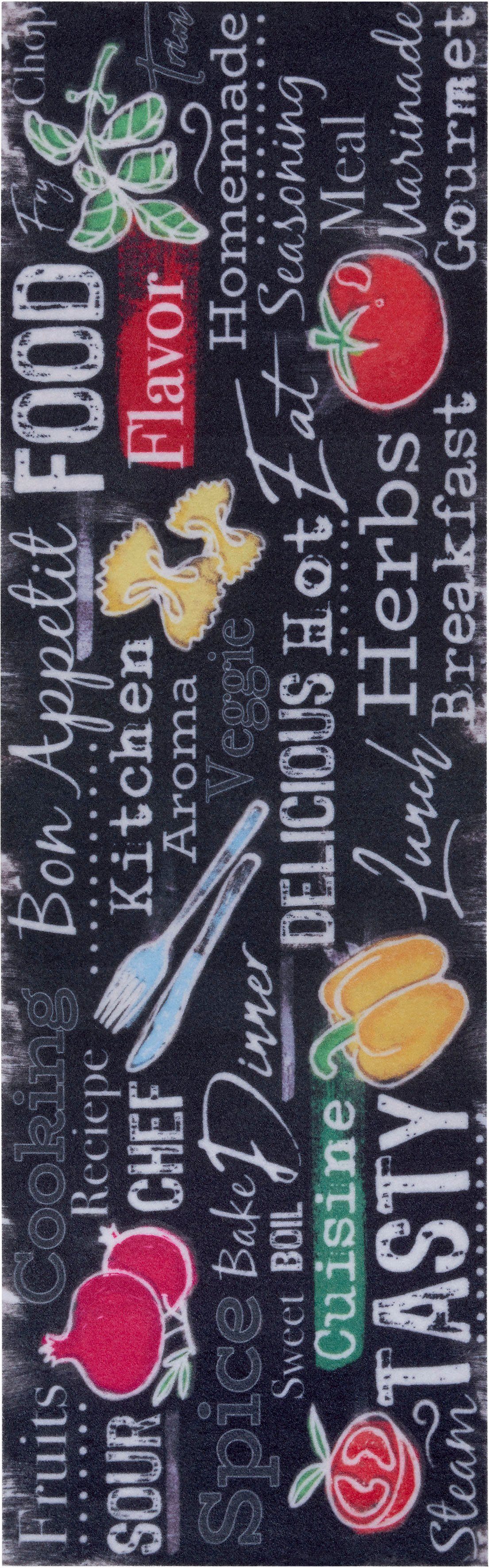 Küchenläufer Delicious Kitchen Board, HANSE Home, rechteckig, Höhe: 3 mm, Läufer, Rutschfest, Küchenteppich, Küche, Teppich, Pflegeleicht