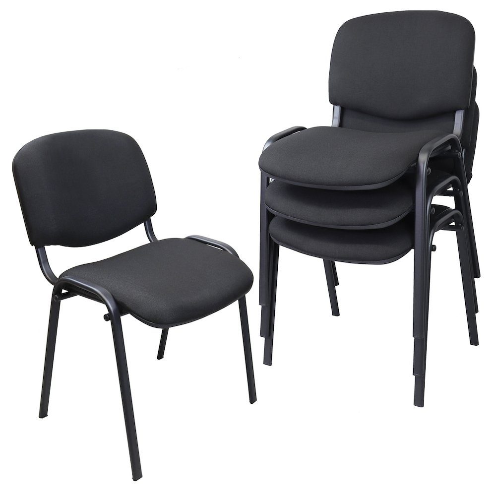 PROREGAL® Stapelstuhl Stapelstuhl Blackbird, HxBxT 78x54x60cm, stapelbar, Schwarz