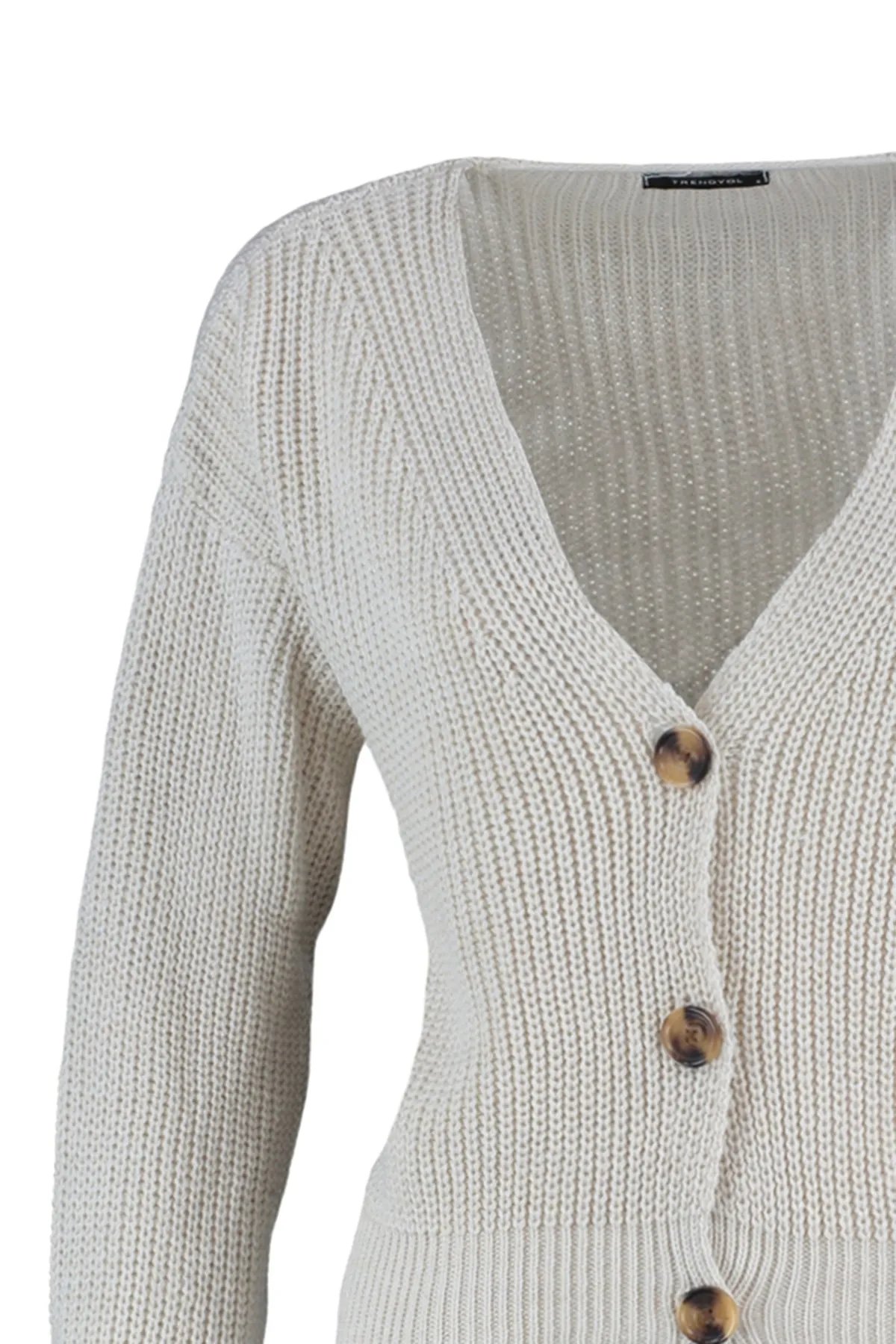 Trendyol Collection  Strickjacke mit Steinknopfdetail