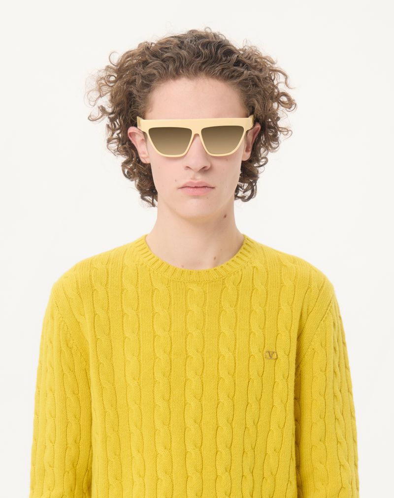 Valentino kasjmier kabeltrui met V-logo