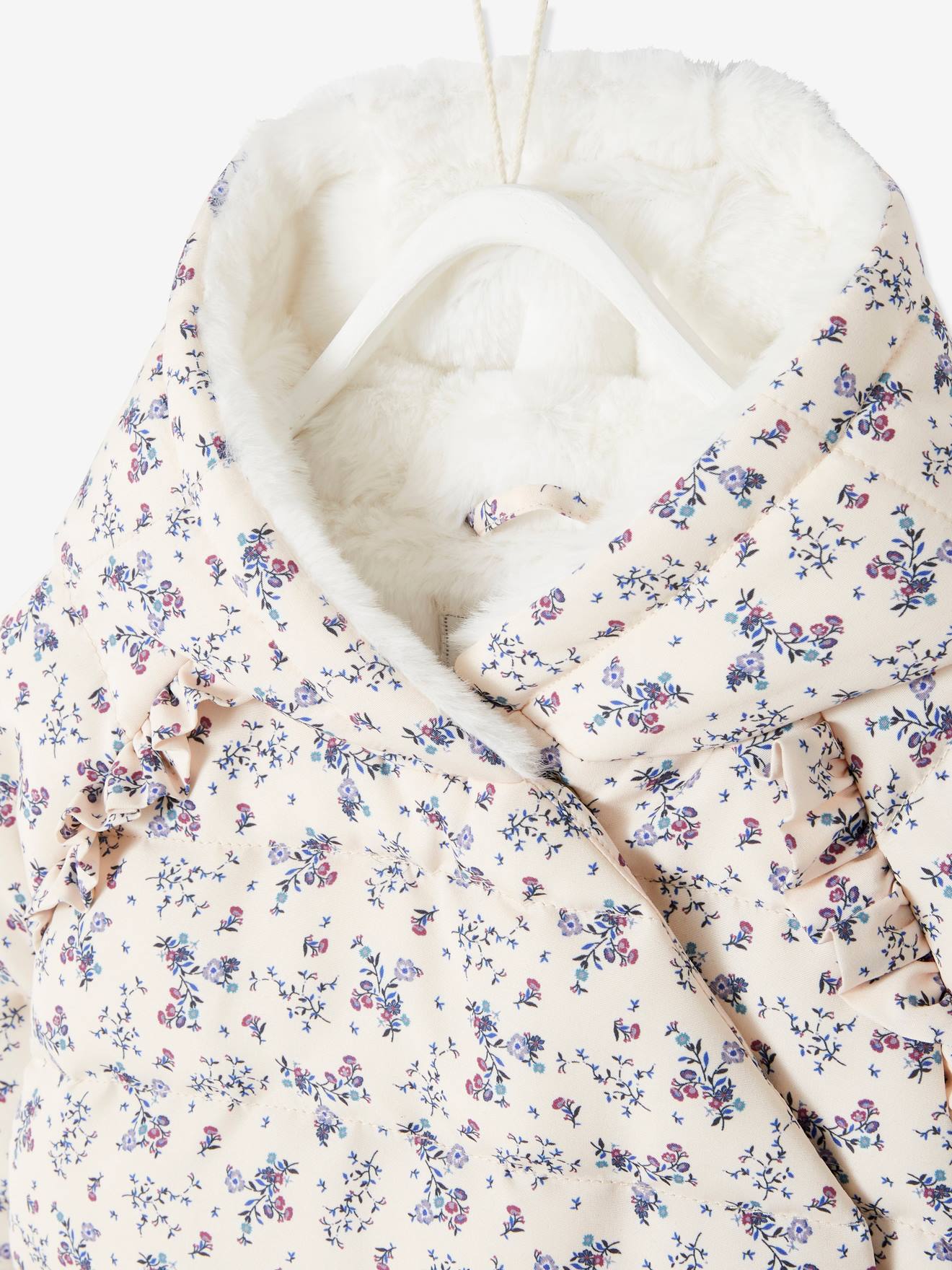 Doudoune doublée bébé asymétrique bleu ardoise