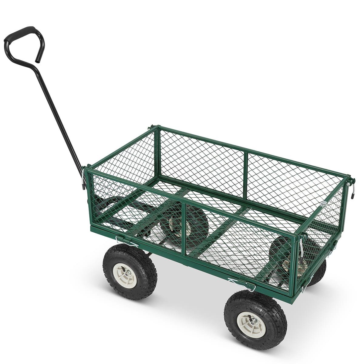 Masterman24 Transportwagen Gartenwagen, mit Profilreifen, 450kg belastbar herausnehmbare Plane