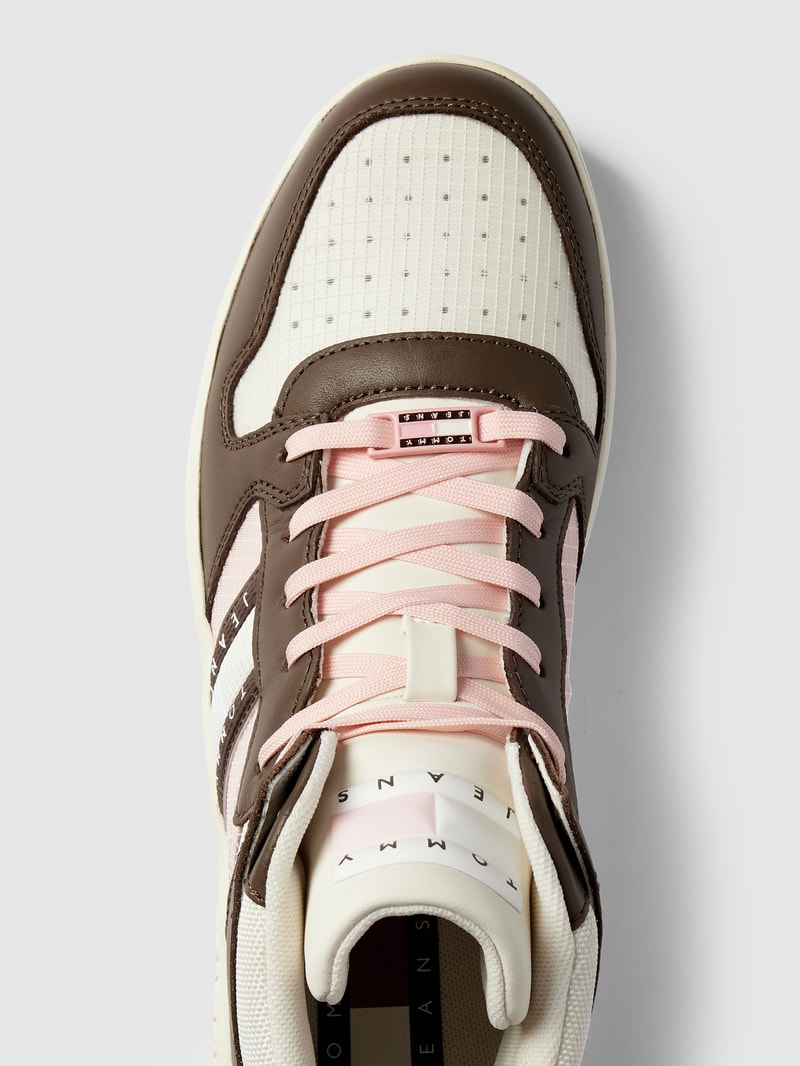 High Top Sneaker mit Label-Detail Modell 'RETRO BASKET' in hellbraun