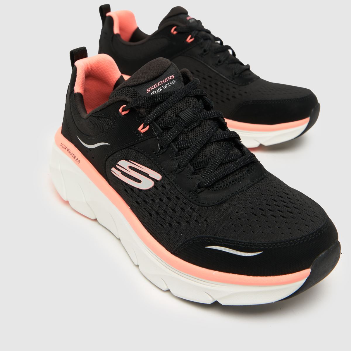 SKECHERS – Dlux Walker 2.0 – Svarta, flerfärgade sneakers