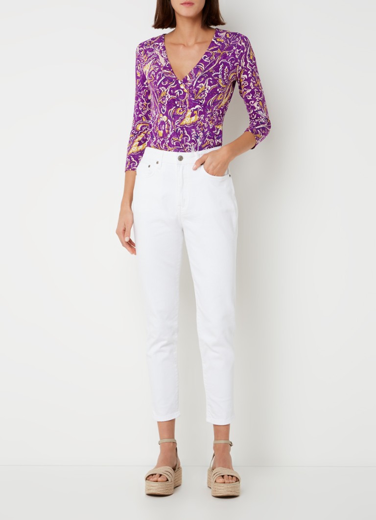 Ralph Lauren  Mid waist slim fit cropped jeans met steekzakken