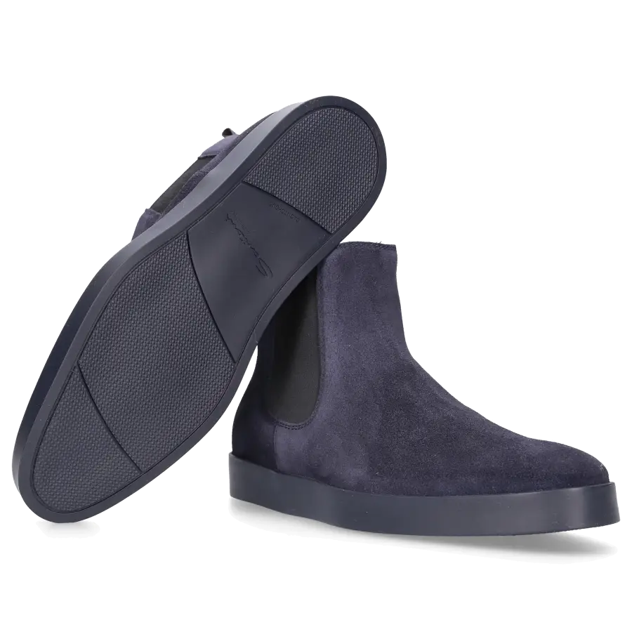 Santoni - Chelsea Boots 17833 Veloursleder - blau