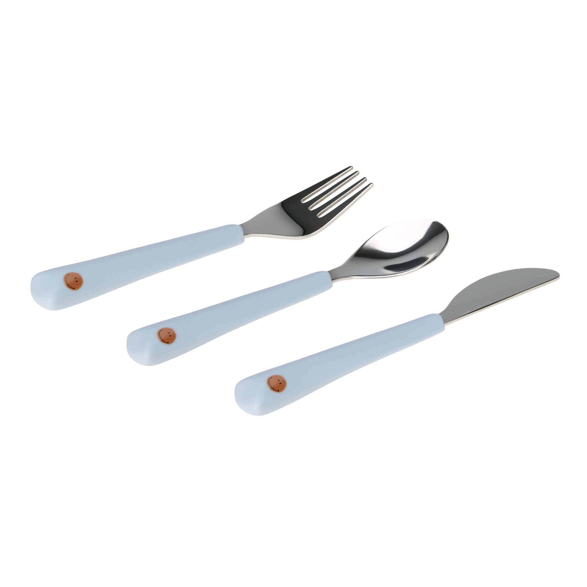 Kinderbesteck Set (Gabel, Löffel, Messer) - Happy Rascals, Smile