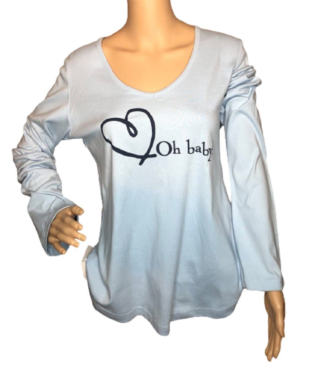 Bellybutton Umstandsshirt N-22823 hellblau Schriftzug „Oh baby!“