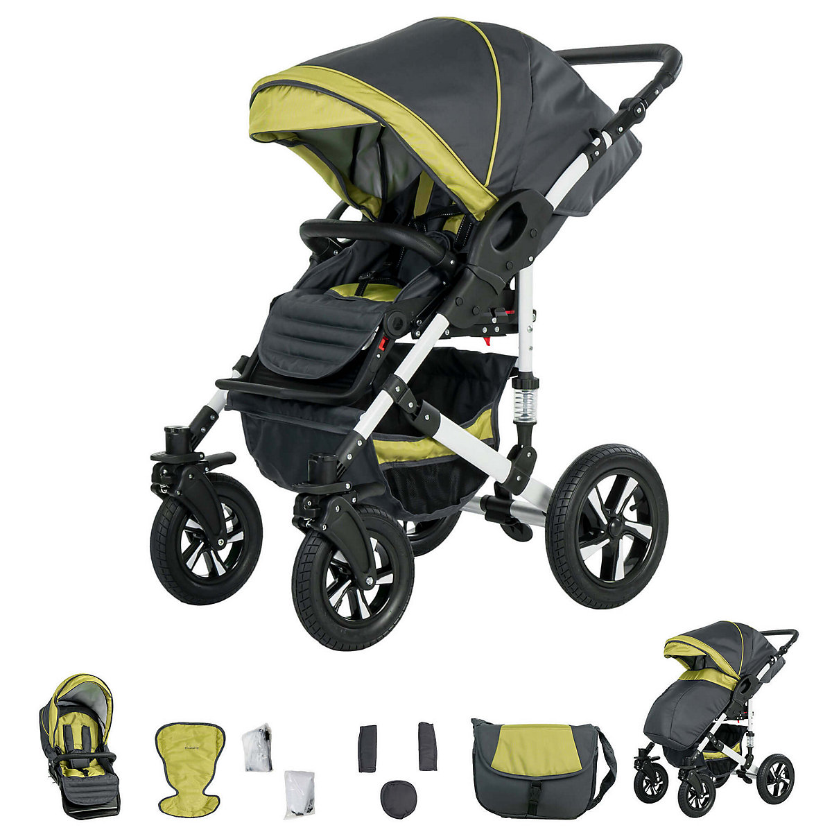 Hamburg | 3 in 1 Kombi Kinderwagen Komplettset | Luftreifen Kombikinderwagen
