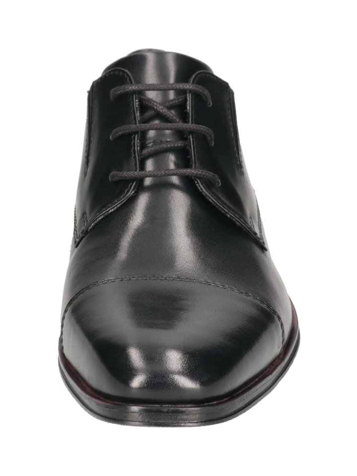 Bugatti Leder-Schnürschuhe in Schwarz günstig kaufen
