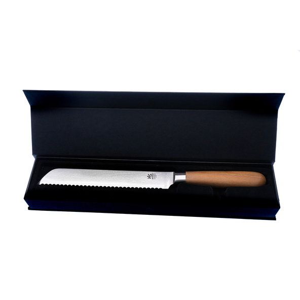 Damast-Brotmesser, Holzgriff, 20cm