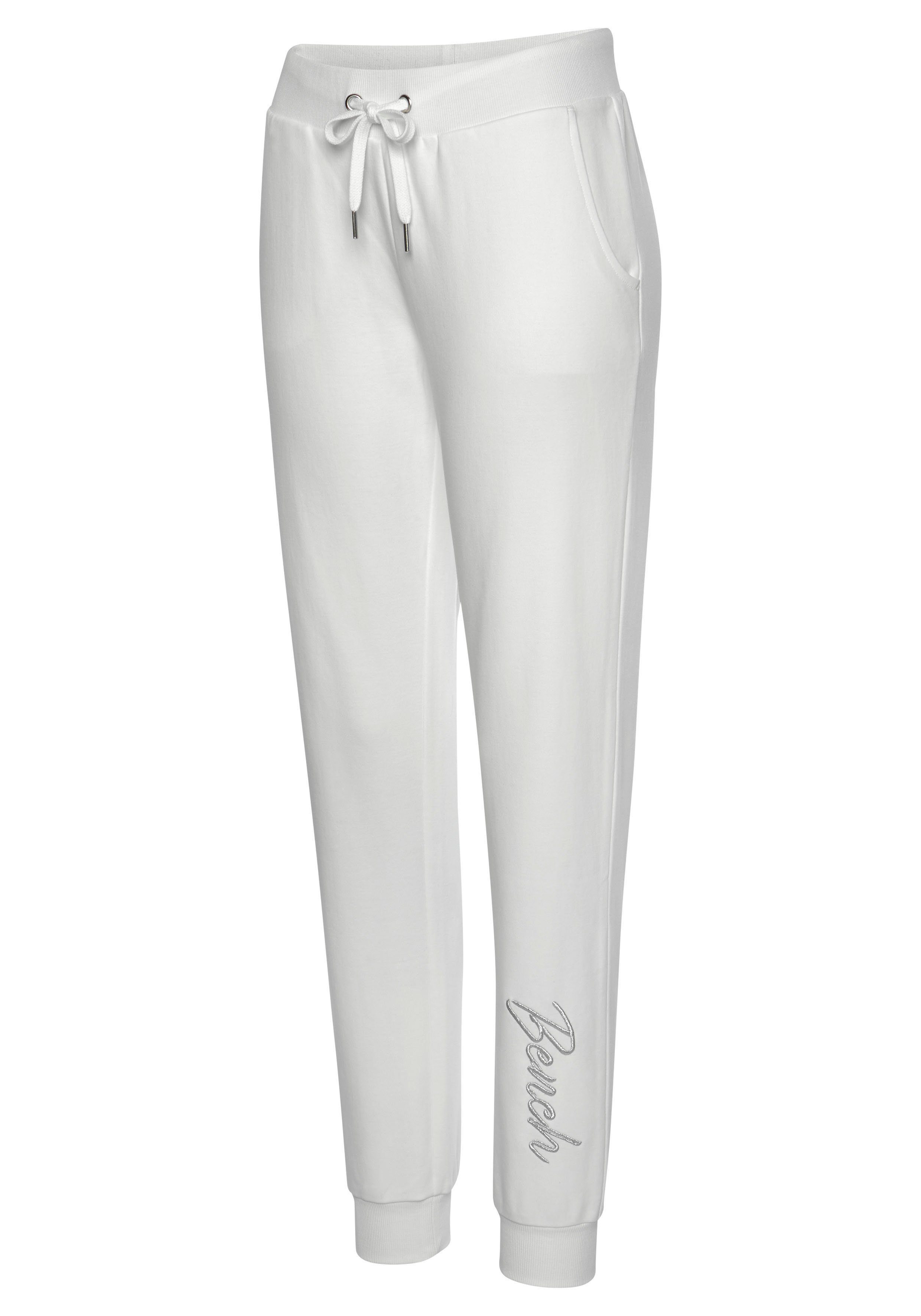 Bench. Loungewear Relaxhose mit glänzender Logostickerei, Loungeanzug
