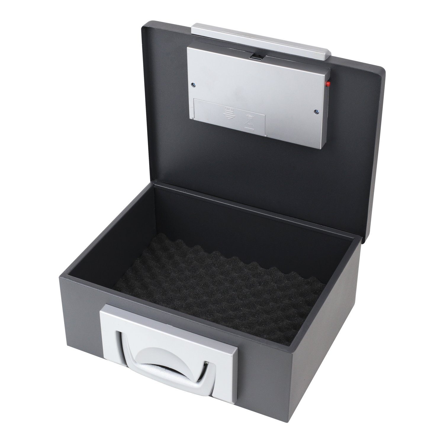 HMF Geldkassette 1006-02, Dokumentenbox mit Elektronikschloss, DIN A4, 32,5 x 25,5 x 12,5 cm