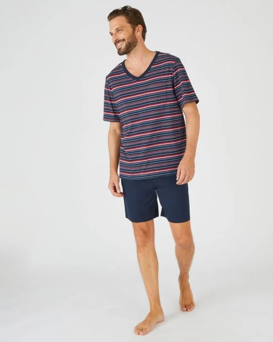 Pyjashort rayé en maille jersey