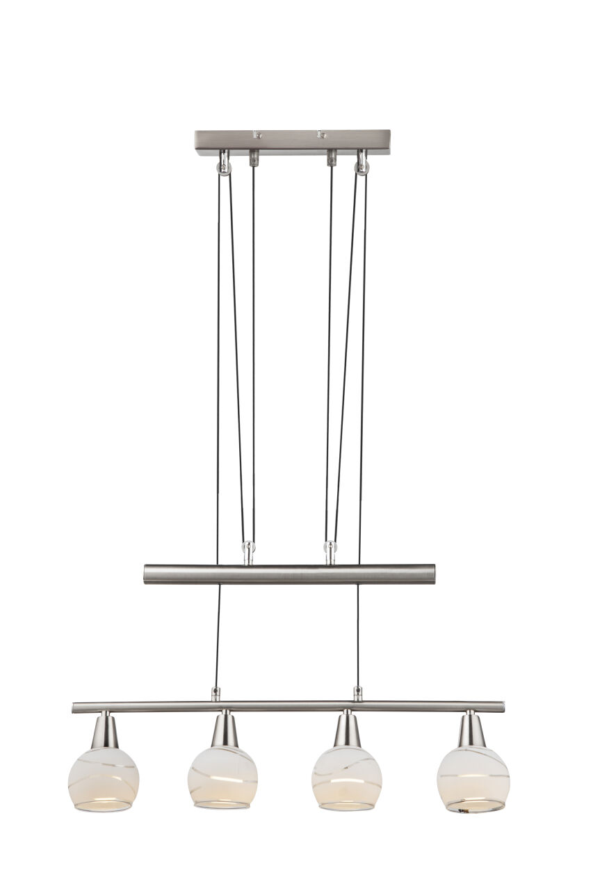 Globo Lighting - ELLIOTT - Hängeleuchte Metall Nickel matt, 4x E14 LED