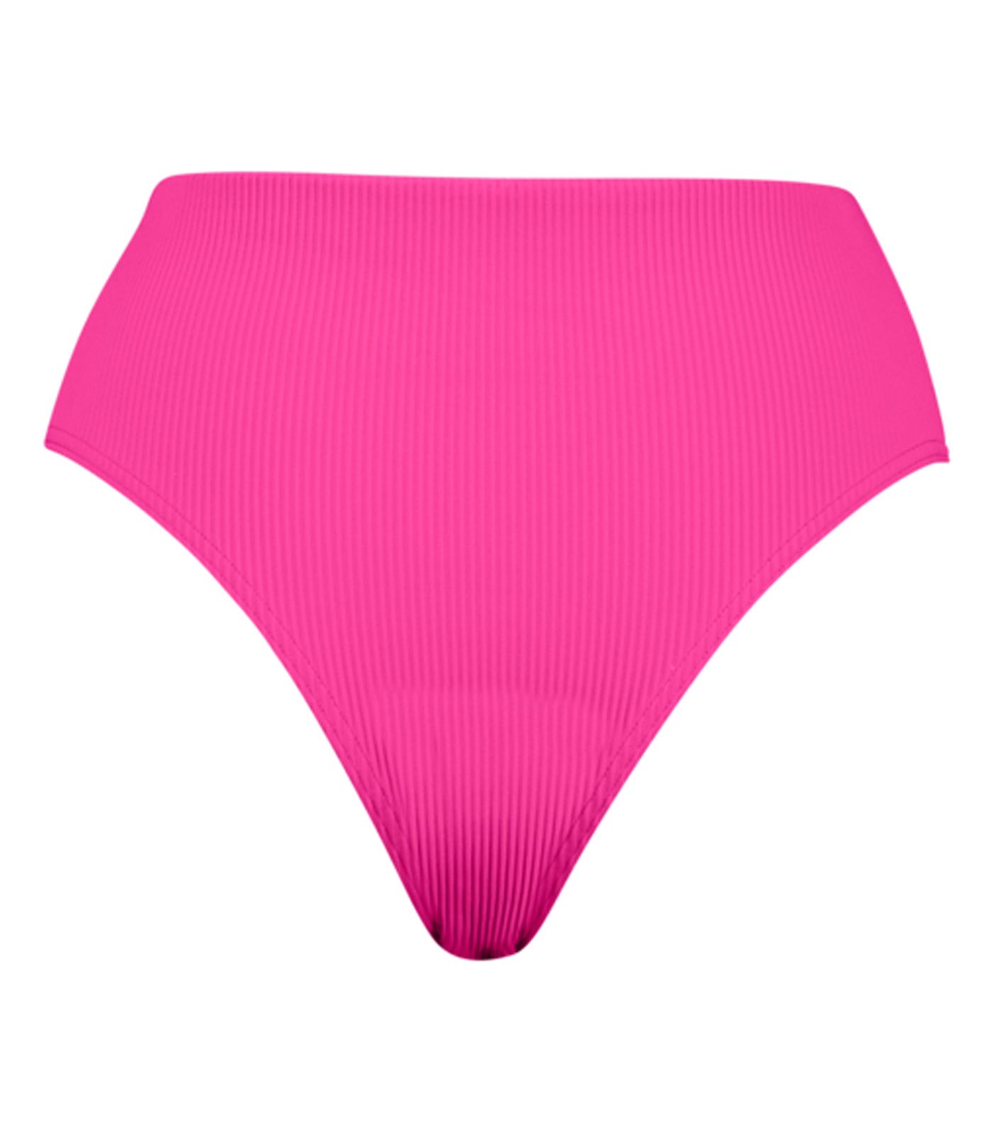 PUMA Neon Pink Ribbed High Waist Bikinihose