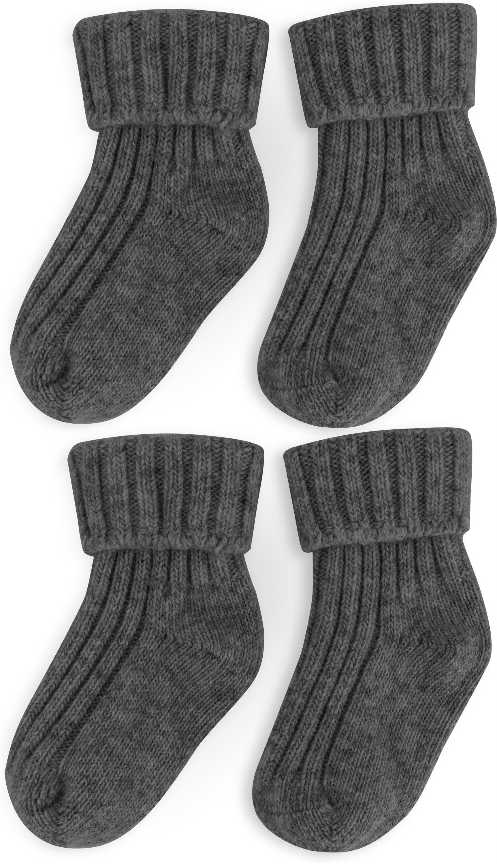 normani Basicsocken 2 Paar GOTS Babyschafwollsöckchen (2 Paar) weiche Naht