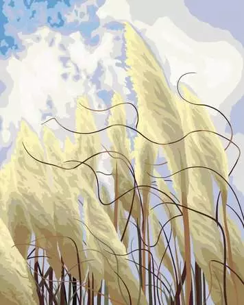 CreArt Gras im Wind - Malen nach Zahlen für Erwachsene