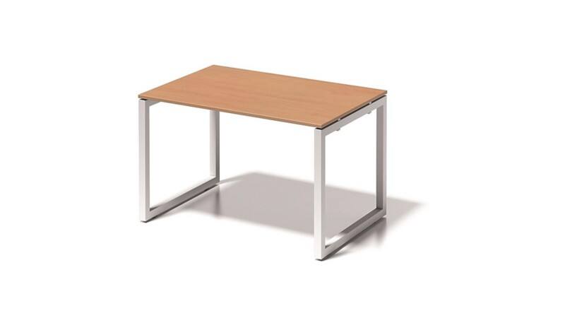 Cito Schreibtisch, 740 mm höhenfixes O-Gestell, H 19 x B 1200 x T 800 mm, Dekor buche, Gestell verkehrsweiß