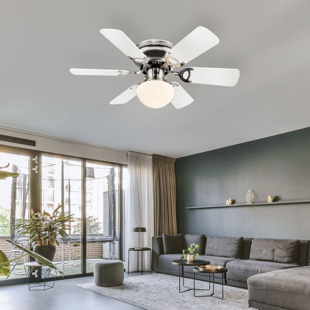 Globo Deckenventilator, Deckenventilator mit Licht Fernbedienung 3 Stufen Weiß