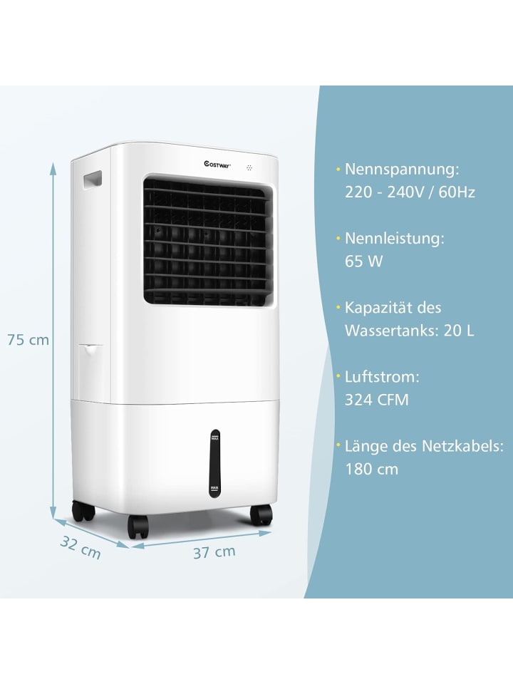 COSTWAY 4 in 1 Mobile Luftkühler in Weiß günstig kaufen onesize