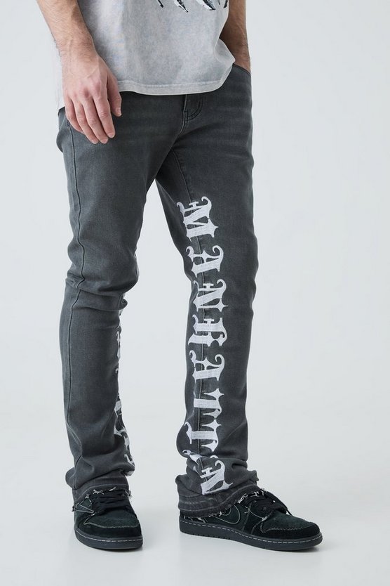 Bestickte Skinny Stretch Jeans