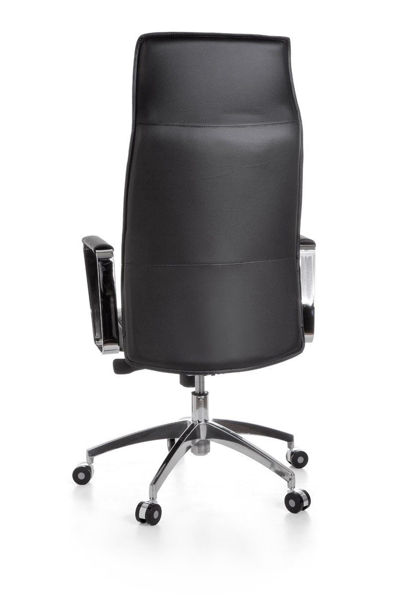 Amstyle Drehstuhl SPM1.137 (Echtleder Schwarz, Bürostuhl XXL 120 kg Modern), Schreibtischstuhl Drehbar, Chefsessel mit Armlehne