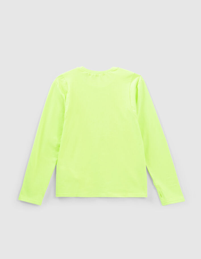 T-shirt vert fluo messages gomme garçon