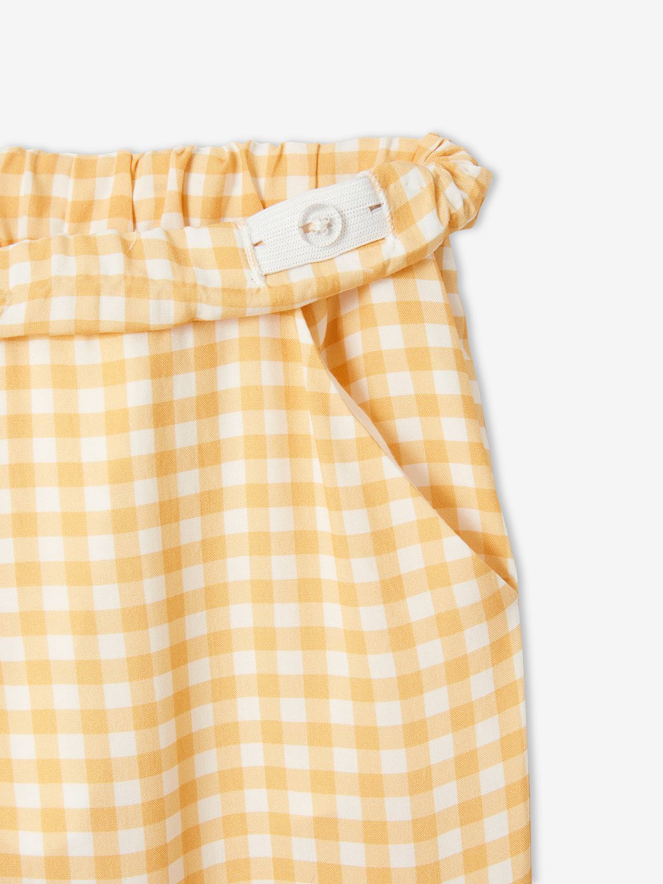 Vertbaudet Mädchen 3/4-Hose aus fließendem Stoff Oeko-Tex - senfgelb