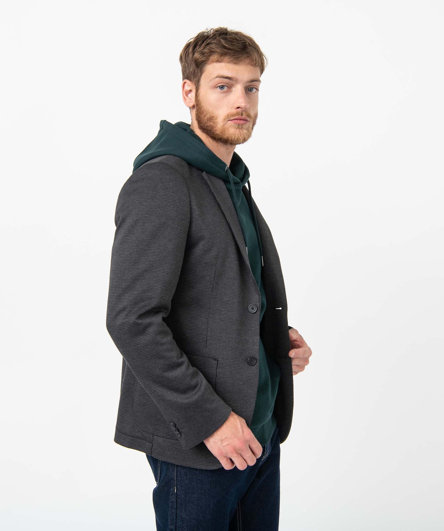 Veste de costume homme à motif pied de poule carreaux | GEMO