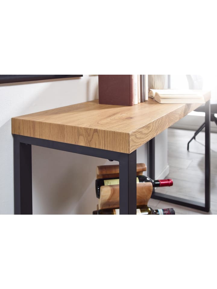 KADIMA DESIGN Konsolentisch Eiche-Dekor / Schwarz 120x39x75,5 cm Design Anrichte günstig kaufen onesize