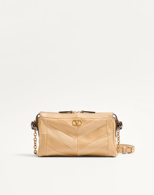 Bolsa de ombro pequena Valentino Garavani Panthea em napa com estampa chevron