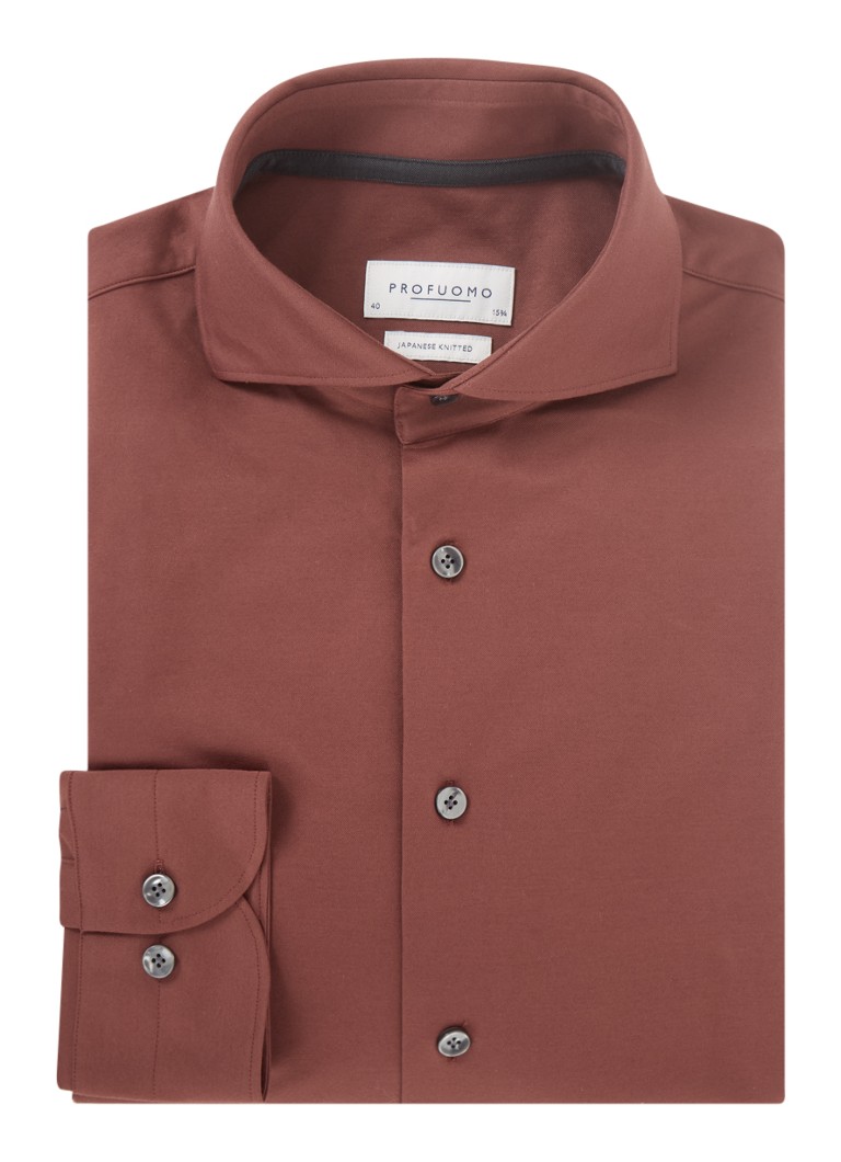 Profuomo Slim fit košulja s izrezanim ovratnikom