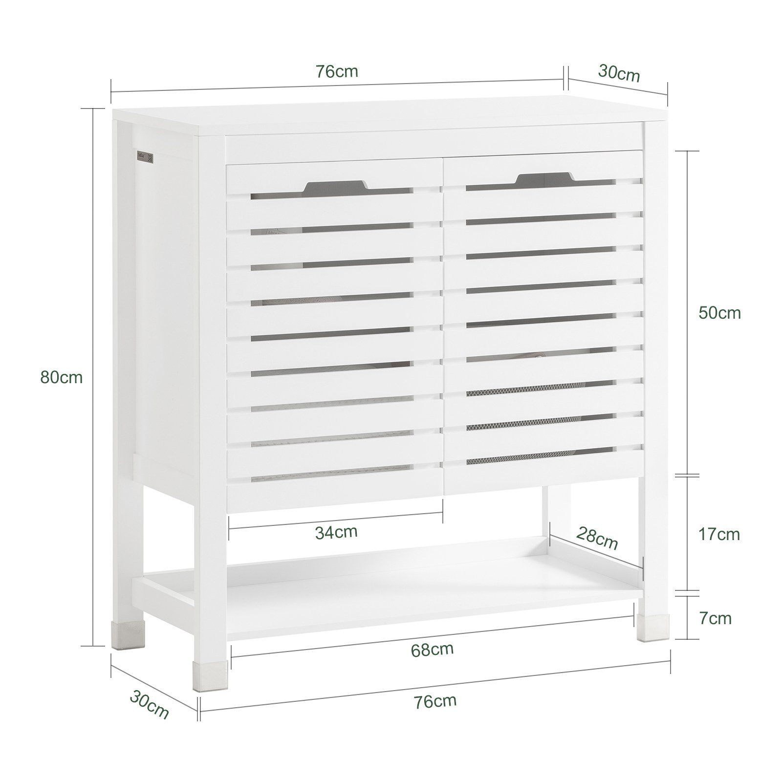 SoBuy Badkommode BZR50, Badschrank fürs Bad Badezimmerschrank Aufbewahrungsschrank Flurschrank