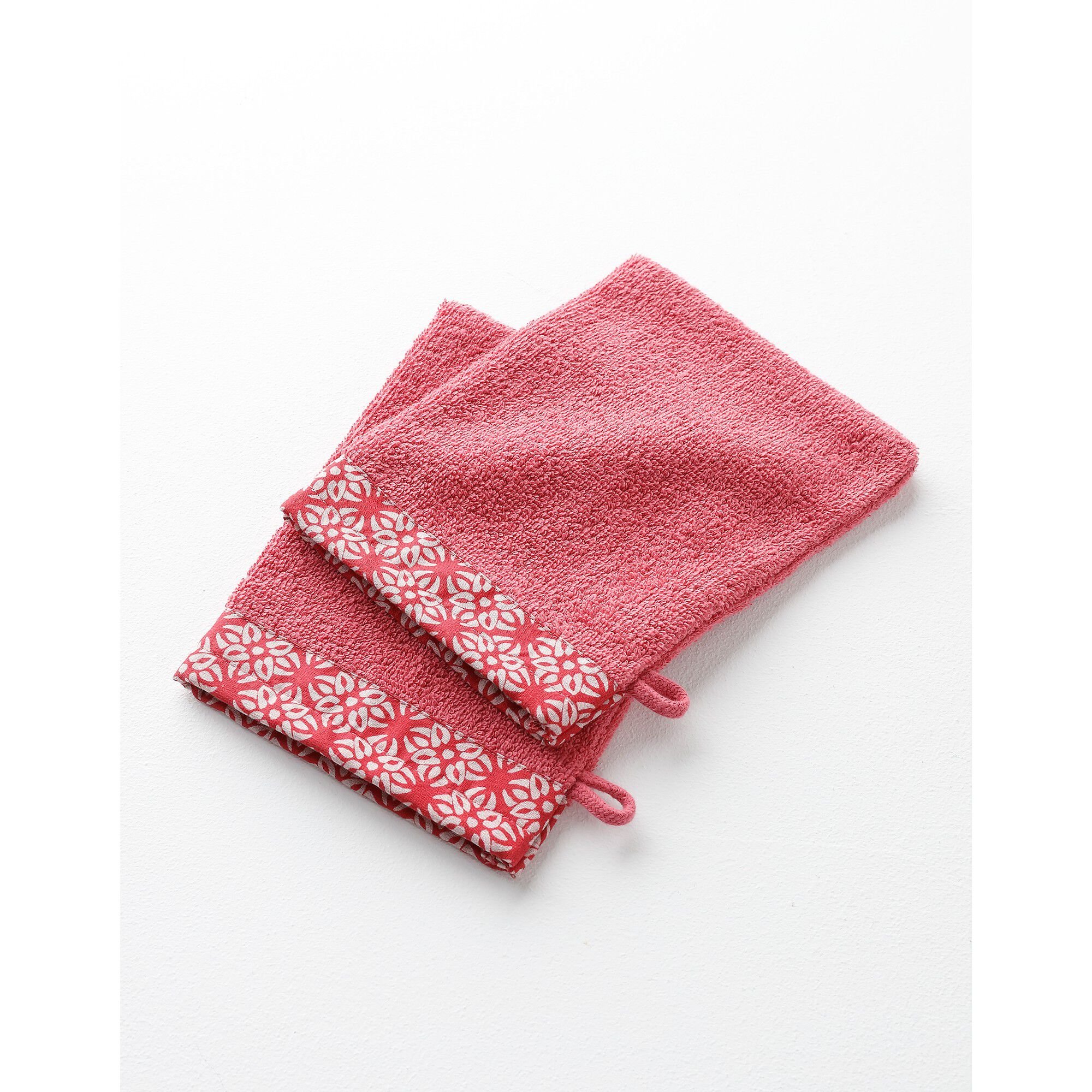 Éponge bouclette 420 g/m² liteau imprimé rosace