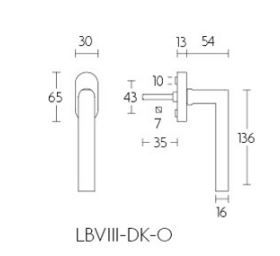 Formani 1503D021INXX2 BASICS LB8-DK-O massiv vippe-drejebeslag ikke-låseligt venstreåbnende mat rustfrit stål