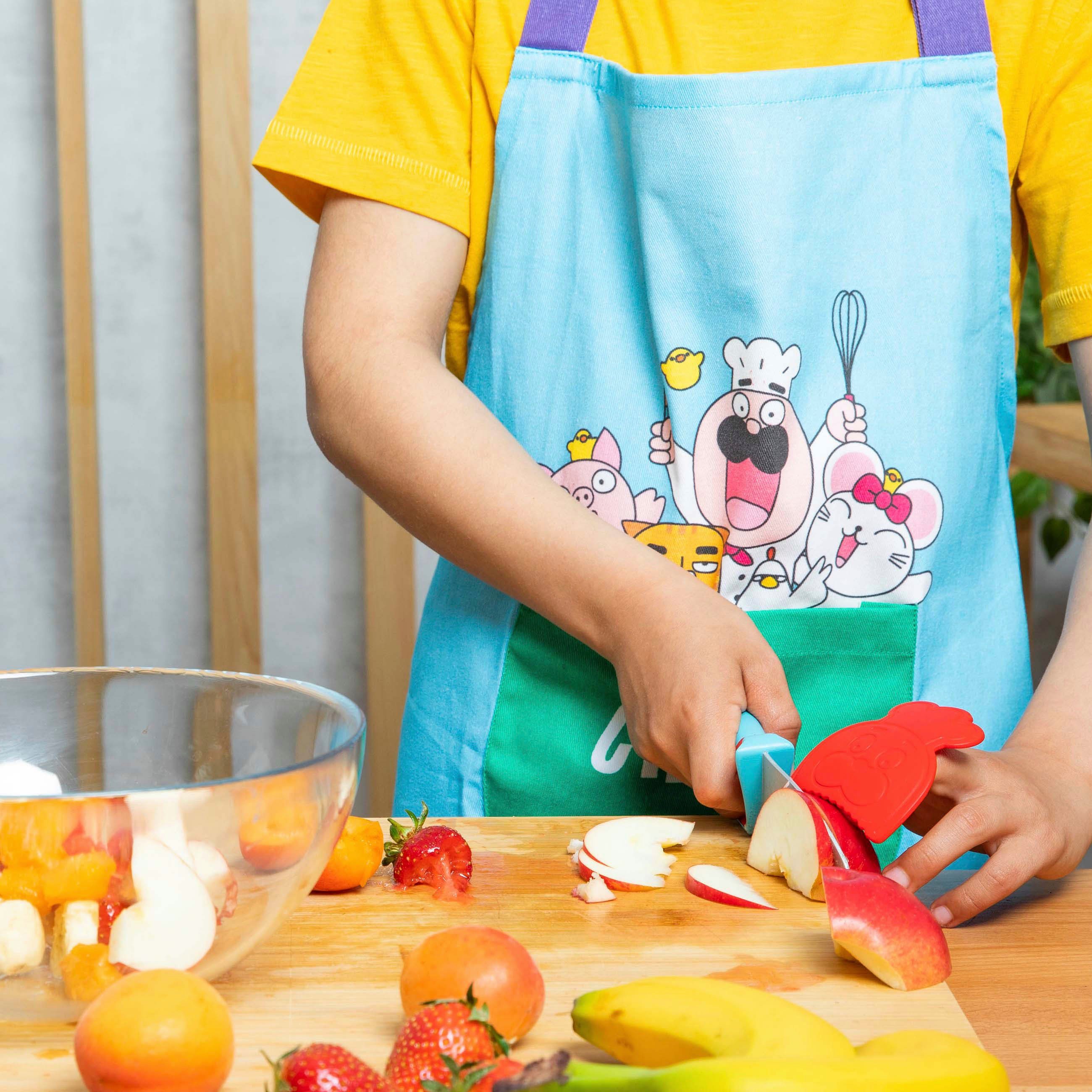 Chefclub Kinderkochmesser Messer für Kinder, blau/rot