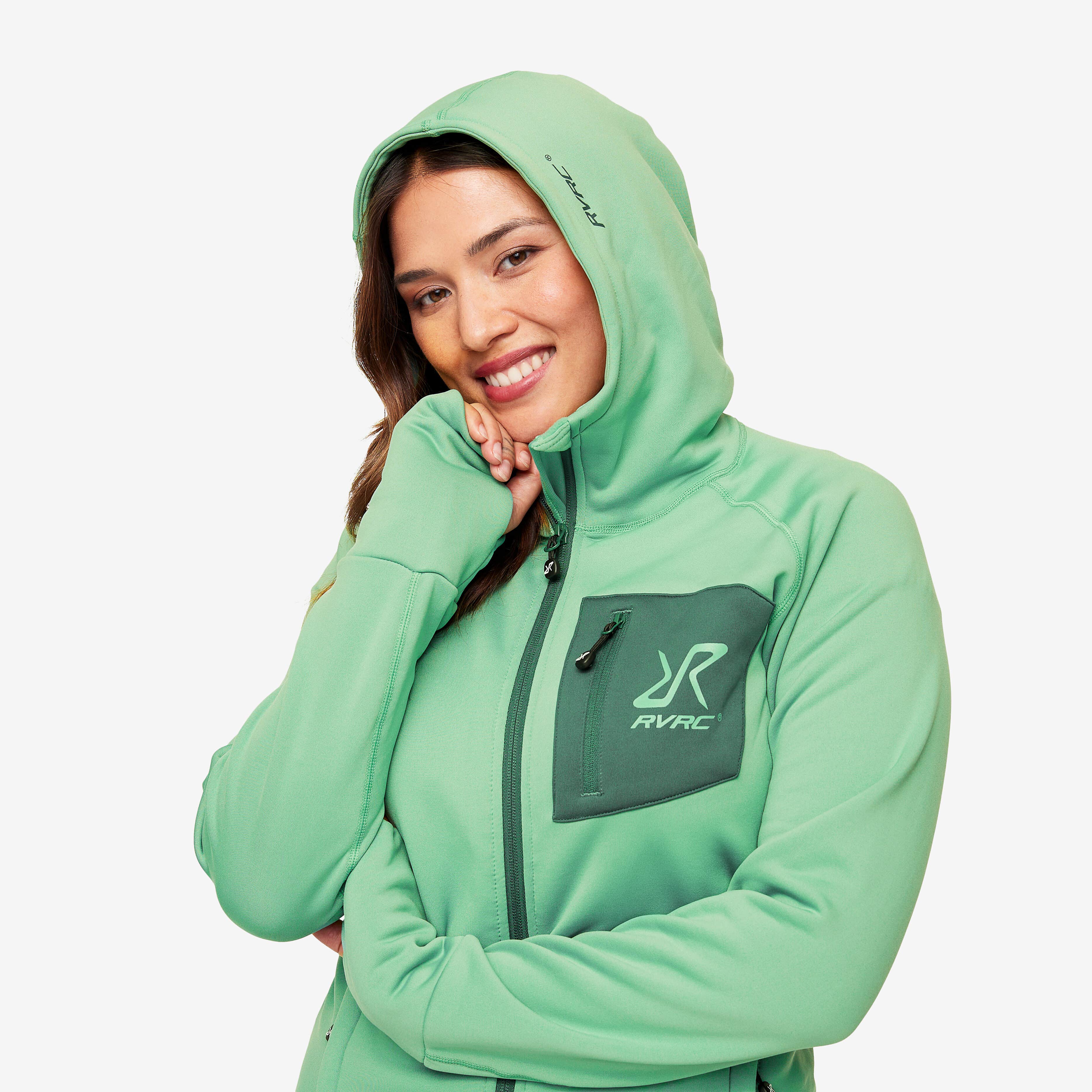 Illusion Hoodie Femme Malachite Green